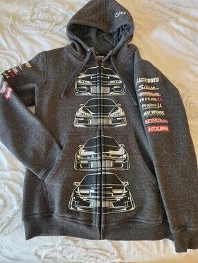 Women's Hardtuned Grey Nissan S-Chassis Zip-Up Hoodie